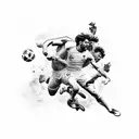 neptune and atletico de madrid  tattoo design idea