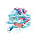 neptune and atletico de madrid  tattoo design idea