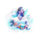 neptune and atletico de madrid  tattoo design idea