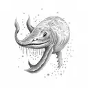 blue whale from avobe tattoo design idea