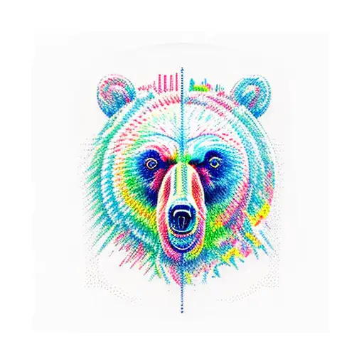 Forest, bicycle, bears, eagles, mountains, tattoo design idea