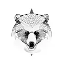 Forest, bicycle, bears, eagles, mountains, tattoo design idea