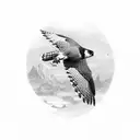 hunting falcon tattoo design idea