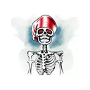 British Red Coat skeleton with a cutlass down its throat tattoo design idea
