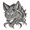 mechanic wolf character tattoo design idea