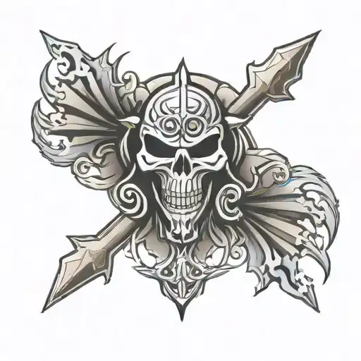 Protection logo incorporated tattoo design idea