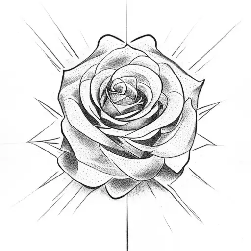 Christian Cross with roses  tattoo design idea