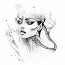 la donna cannone di francesco de Gregori  tattoo design idea