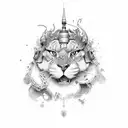 atom tattoo design idea
