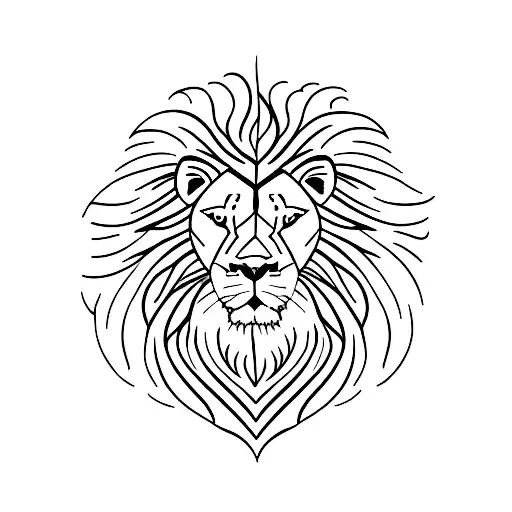 half face of lion  tattoo design idea