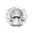 mushroom guards tattoo design idea