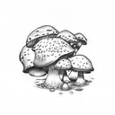 mushroom guards tattoo design idea