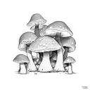mushroom guards tattoo design idea