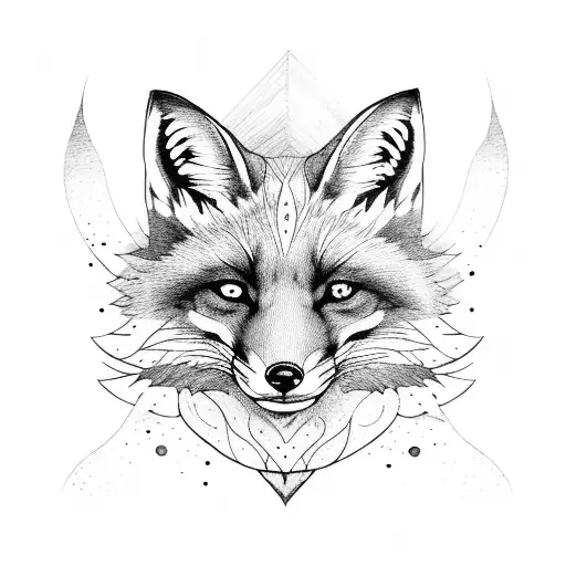 Fox with river tattoo design idea