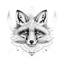 Fox with river tattoo design idea