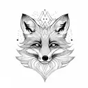Fox with river tattoo design idea