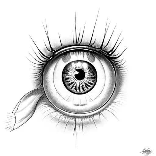 eye with cleopatra in the iris tattoo design idea