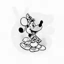 minnie mouse with word maisie tattoo design idea