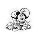 minnie mouse with word maisie tattoo design idea