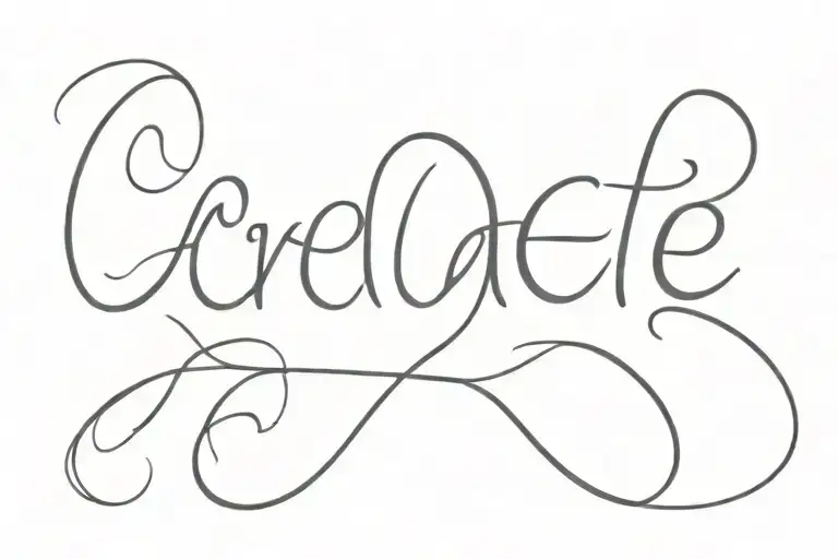 Black blurred inscription "create" magically inscribed tattoo design idea