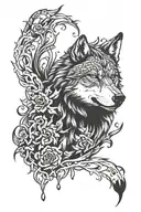 wolf blood and turkish tattoo design idea