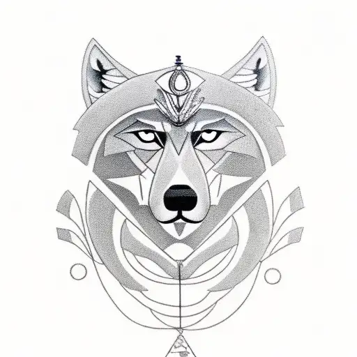 libra zodiac sign with a alpha wolf  in it and some reference of the year 2002 tattoo design idea