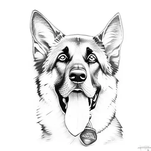 German shepherd tattoo design idea