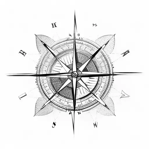 nordic compass tattoo design idea
