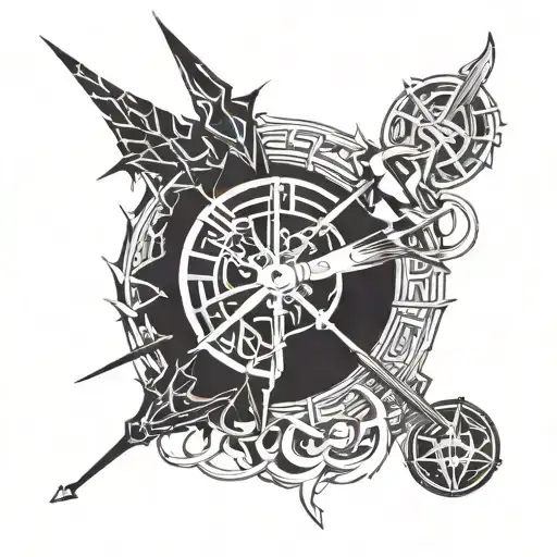 Incorporate iconic nu metal band logos into a sleeve design tattoo design idea