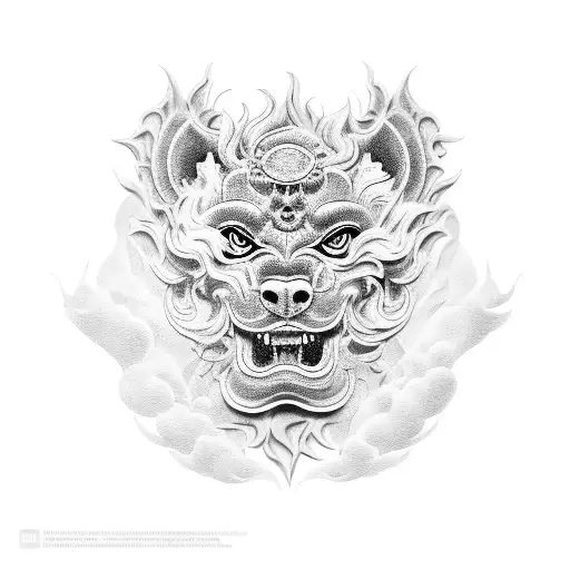 Foo Dog tattoo design idea