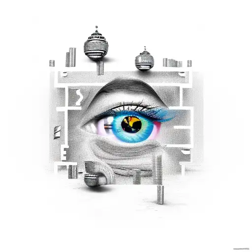 2020 vision with elements of prison, loss of money and ill mother  tattoo design idea