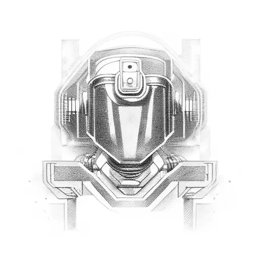 An anime-inspired tattoo featuring a futuristic robot welding equipment, representing the client's occupation as a welder tattoo design idea