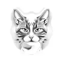 Black and white Cat tattoo design idea