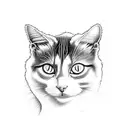 Black and white Cat tattoo design idea