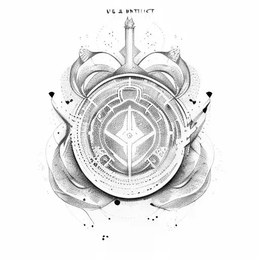 direction and aun tattoo design idea