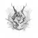 direction and aun tattoo design idea