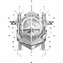 direction and aun tattoo design idea