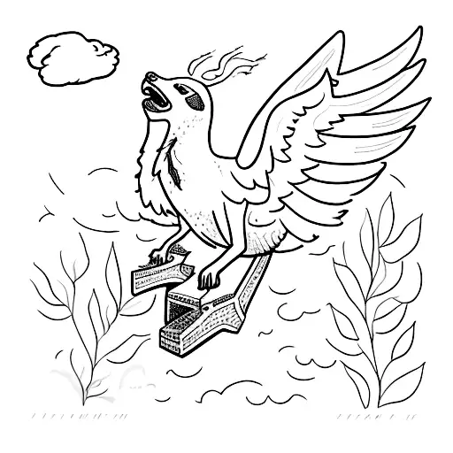 mac miller as icarus wearing nikes with the phrase "just like september I fall" tattoo design idea