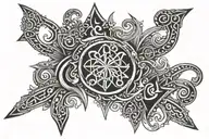 band with tryzub trident tattoo design idea