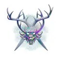 abstract antlers with samurai core influence tattoo design idea