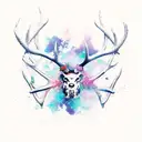 abstract antlers with samurai core influence tattoo design idea