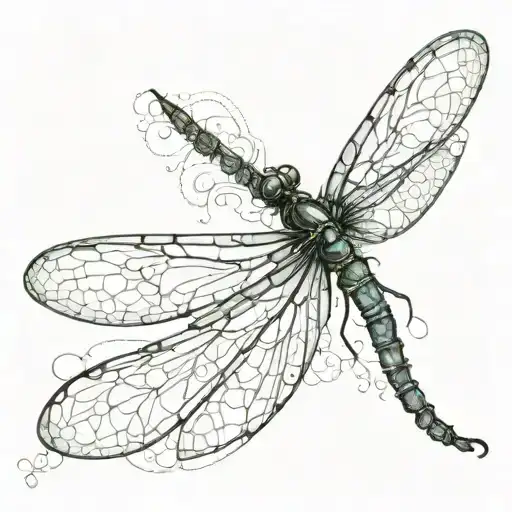 transparent gothic dragonfly with haze tattoo design idea