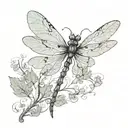 transparent gothic dragonfly with haze tattoo design idea