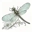 transparent gothic dragonfly with haze tattoo design idea