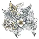 Phoenix with Floral Elements: Incorporate flowers like lotuses (symbolizing enlightenment and rebirth) or cherry blossom tattoo design idea