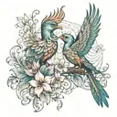 Phoenix with Floral Elements: Incorporate flowers like lotuses (symbolizing enlightenment and rebirth) or cherry blossom tattoo design idea