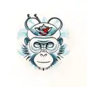 monkey tattoo design idea