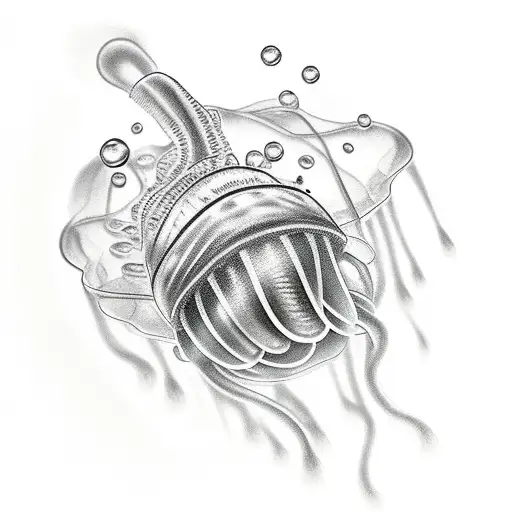 chrome like jellyfish  tattoo design idea
