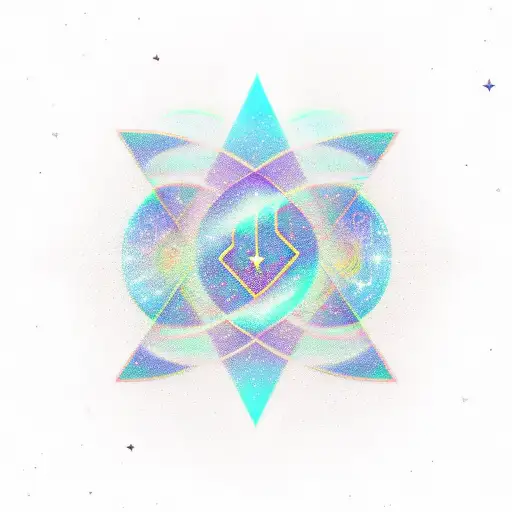 audio waveform with music and stars and Vega name tattoo design idea