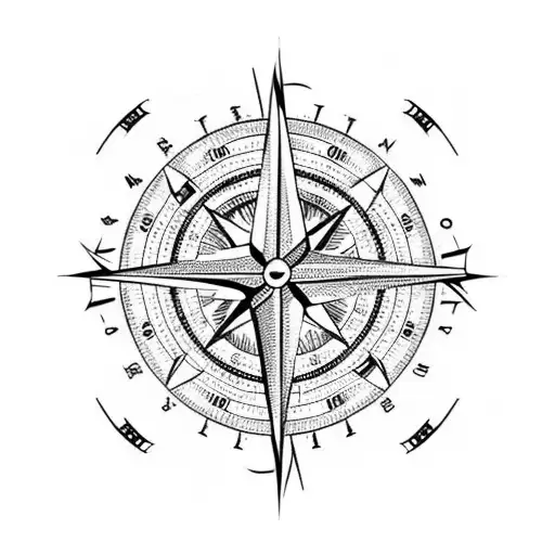Compass tattoo design idea